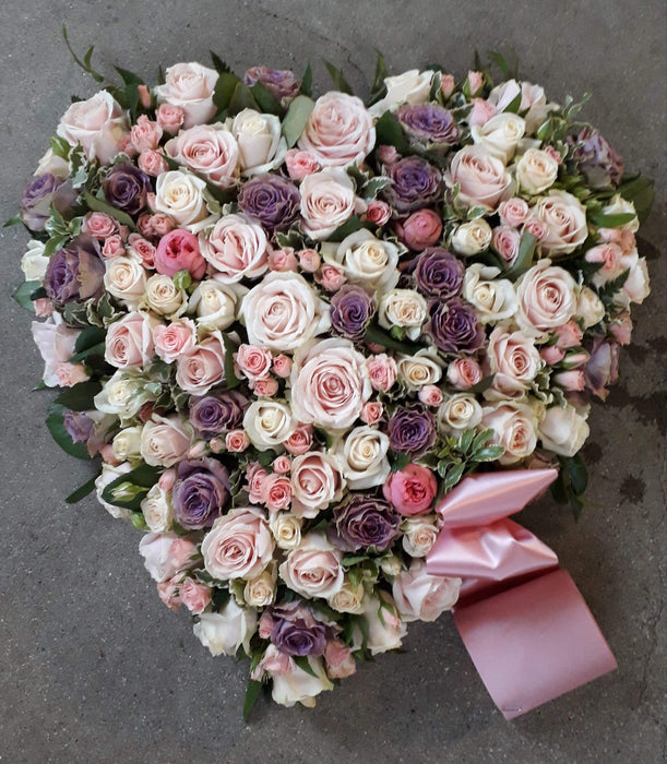 Pastelfarvet rosenhjerte